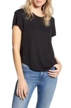 Splendid Sloane Short-sleeve Scoop-neck Tee In Black