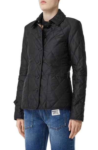 Burberry Fernleigh Thermoregulated Diamond Quilted Jacket In Dark Olive