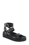 Caverley Burt Platform Sandal In Black Leather