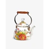 Mackenzie-childs Flower Market 2 Quart Floral-print Enamel Tea Kettle 2.3l