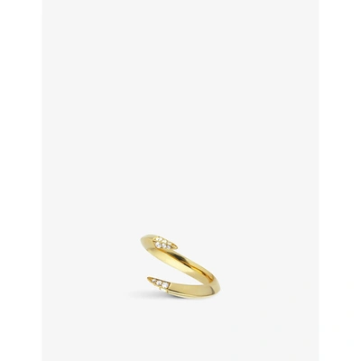 Shaun Leane Open Yellow Gold-plated Vermeil Silver And 0.12ct Diamond Ring In Yellow Gold Vermeil