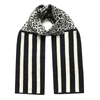Ingmarson Leopard With Stripes Wool & Cashmere Scarf