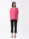 Diane Von Furstenberg Lynn Pussy-bow Silk Crepe De Chine Top In Hot Pink