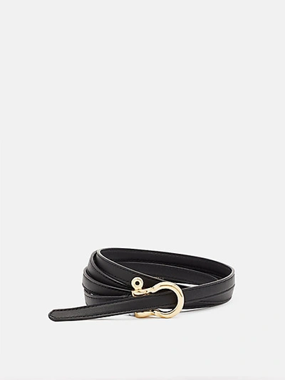 Diane Von Furstenberg Milla Double-wrap Mini Leather Belt In Black