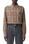 BURBERRY CARLOTA OMBRE CHECK COTTON TWILL BUTTON-UP SHIRT,8037305