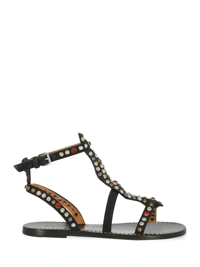Pre-owned Isabel Marant Women's Sandals -  - In Black, Red, Silver Leather