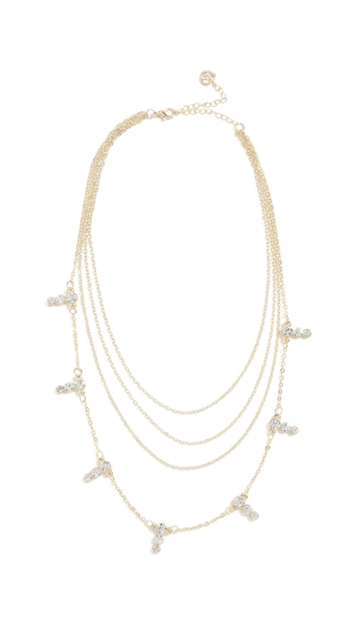 Jules Smith Four Layer Crystal Necklace In Gold