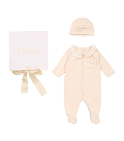 Chloé Babies' All-in-one And Hat Set (1-12 Months) In Pink
