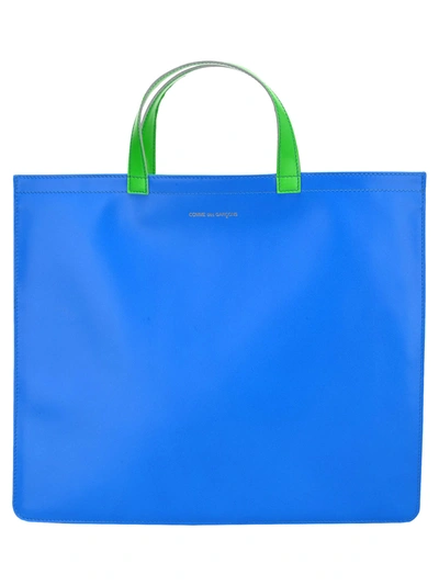 Comme Des Garçons Super Fluo Tote Bag In Blue Orange
