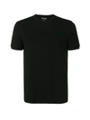 Giorgio Armani Classic Crew Neck T-shirt In Virgin Wool In Black