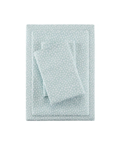 Sleep Philosophy True North Cotton Flannel 4-piece Full Sheet Set In Aqua Dots
