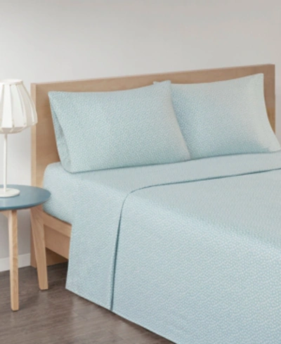Sleep Philosophy True North Cotton Flannel 3-piece Twin Sheet Set In Aqua Dots