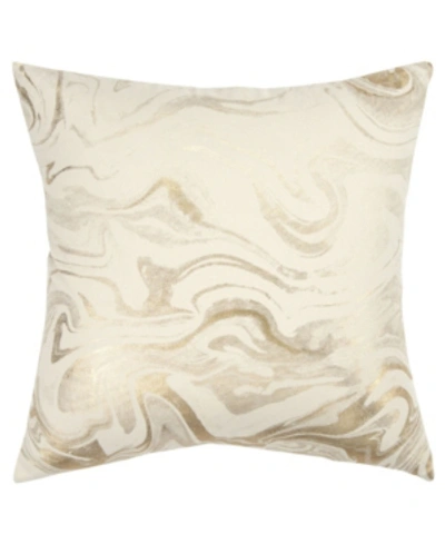 Rizzy Home Abstract Polyester Filled Decorative Pillow, 20" X 20" In Gold-tone