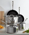 ALL-CLAD ALL CLAD D3 STAINLESS 3-PLY BONDED COOKWARE SET, NONSTICK 10 PIECE