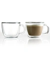 BODUM BISTRO CAFE SET OF 2 DOUBLE WALLED 15 OZ. LATTE CUPS