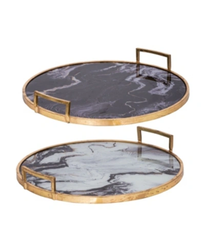 Ab Home Decorative Trays, Set Of 2 In Gold