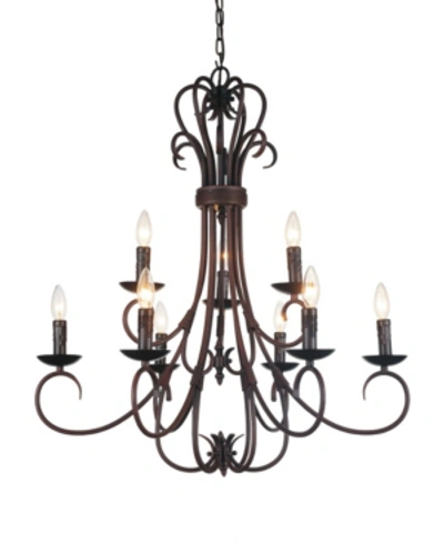 Cwi Lighting Maddy 9 Light Chandelier In Dark Brown