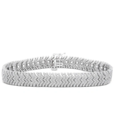 Macy's Diamond Chevron Bracelet (3 Ct. T.w.) In Sterling Silver
