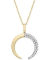 WRAPPED DIAMOND CRESCENT MOON 20" PENDANT NECKLACE (1/10 CT. T.W.) IN 14K GOLD, CREATED FOR MACY'S