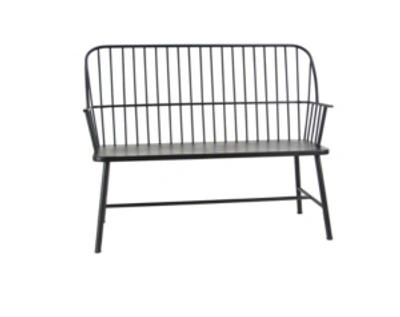 Rosemary Lane Traditional 38" X 48" Black Iron Patio Bench