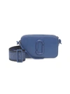 Marc Jacobs The Snapshot Dtm Coated Leather Camera Bag In Hudson River/silver