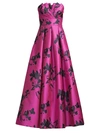 AIDAN MATTOX STRAPLESS JACQUARD GOWN,400012642339