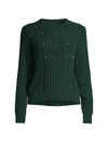 WEEKEND MAX MARA EMBELLISHED CABLE KNIT SWEATER,400013186799
