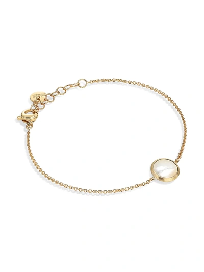 Marco Bicego 18k Yellow Gold Jaipur Color Mother Of Pearl Chain Bracelet In White/gold