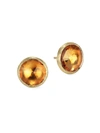 Marco Bicego 18k Yellow Gold Jaipur Color Citrine Quartz Large Stud Earrings In Orange
