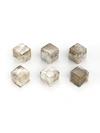 Anna New York Smokey Quartz Whiskey Cubes/ Set Of 6 In Grey