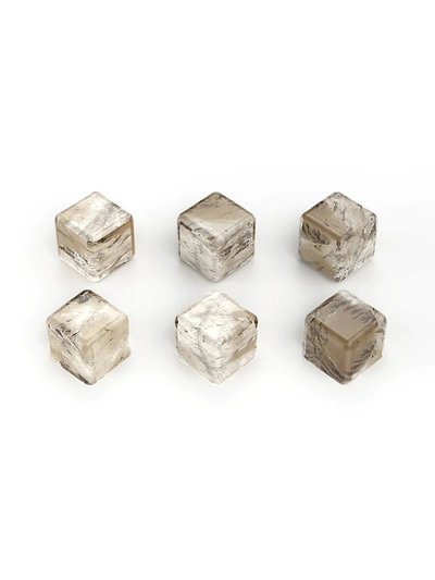 Anna New York Smokey Quartz Whiskey Cubes/ Set Of 6 In Grey