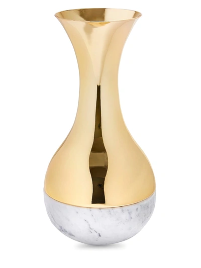 Anna New York Dual Carrara Vase In Carrara Gold