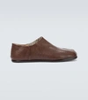 Maison Margiela Tabi Babouche Leather Loafers In Brown