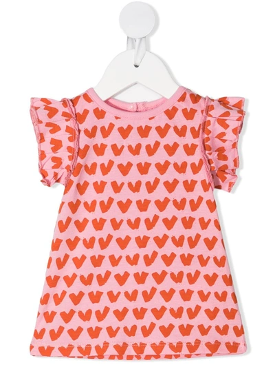 Stella Mccartney Babies' Heart-print Cotton Top In Pink