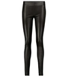 The Row Moto Stretch-leather Leggings In Black