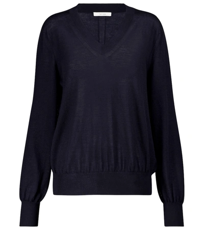 The Row Stockwell Cashmere Sweater In Blue
