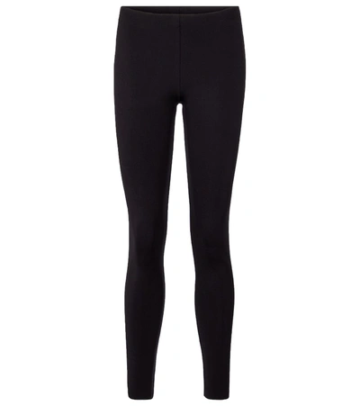 The Row Woolworth High-rise Scuba Leggings In Black