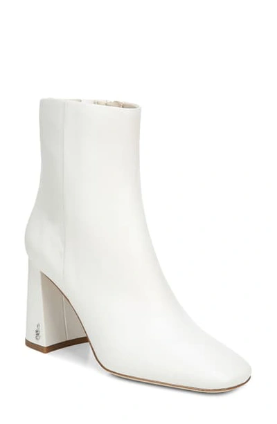 Sam Edelman Codie Square Toe Bootie In Bright White