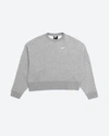Nike Trend Fleece Cropped Crew Neck Sweatshirt In Gray Heather-grey In Grey