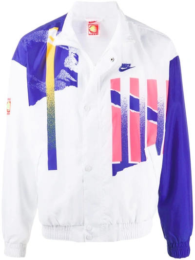 Nike Graphic Print Bomber Jacket In White