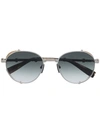 Balmain X Akoni Round Gradient Lens Sunglasses In Silver