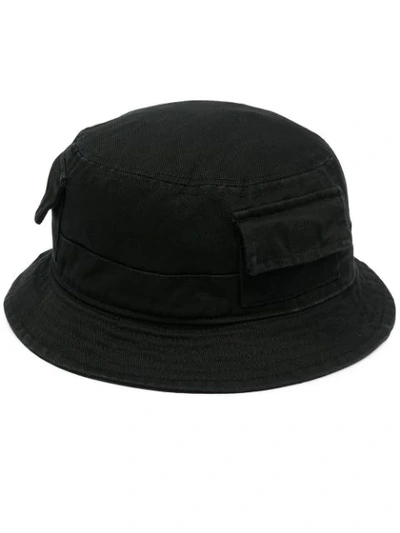 Heron Preston Cotton Twill Bucket Hat In Black