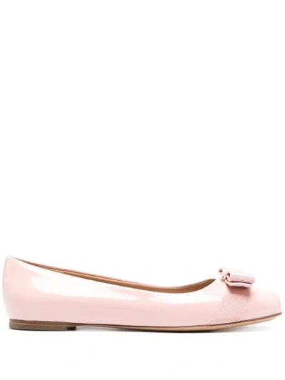 Ferragamo Pink Varina Ballerina Flats