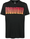 Dsquared2 Multi Logo Print Cotton Jersey T-shirt In Black
