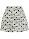 Valentino Layered Polka-dot Wool-blend Tweed Shorts In White