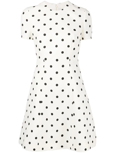 Valentino Polka-dot Print Mini Dress In White