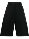 Valentino Black Gabardine Bermuda Shorts In Black