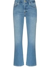 Frame Le Crop Mini Bootcut Raw Hem Jeans In Blue