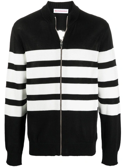 Pre-owned Walter Van Beirendonck Stripe-print Knit Cardigan In Black