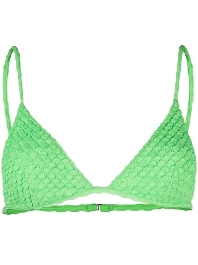 Ack Textured Bikini Top In Green